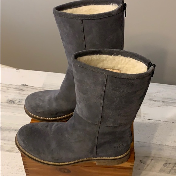 Bos & Co Shoes - Boss & Co Leather Boots women’s grey 9